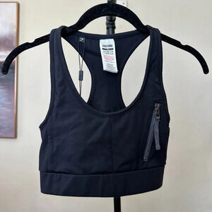 NWT‎ Gymshark Box Utility Bralette black zipper racerback Size XS